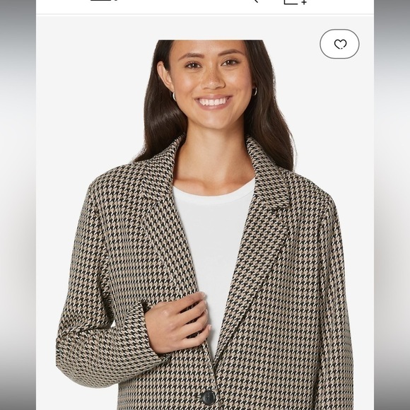 Sanctuary Polyester One-Button Blazer Jacket Carly Coat(Saddle Houndstooth) XS - Picture 3 of 10